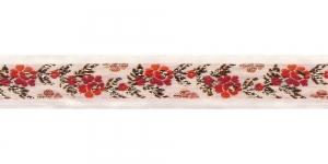  Roosimustri- ja metallikniidiga kaunistuspael 16 mm, Art.16011FC, värv valgel punane