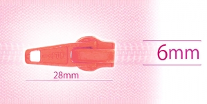 6 mm coil, spiral zipper slider, for flat coil, light salmon pink