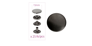 Кнопки S-образная пружина, латунь, темно никелирование, ø15 мм, набор из 25 шт.