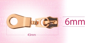 Korkeakiiltoinen 6 mm spiraalivetoketjun lukko, korkea spiraali, pinnoite: rose gold