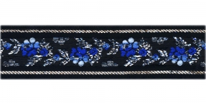 	Roosimustri- ja metallikniidiga kaunistuspael 35 mm, Art.35011FC, värv sinine mustal