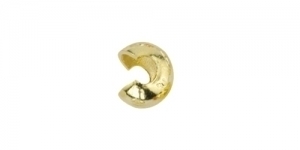 Gold Plated Smooth Crimp Covers, 3mm, 349A-009