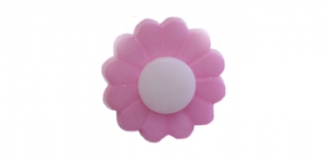 SD216 Nööp lilleõis Pastic Button ø15 mm, suurus: 24L roosa