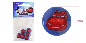 Пластиковая пуговица ø15 мм, размер: 24L, Disney Cars