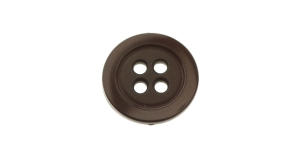 Tumepruun, nelja auguga plastiknööp, 15mm, 24L