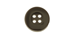 Tumepruun, nelja auguga plastiknööp, 15mm, 24L