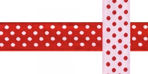 AB109 Täpimustriga kaunistuspael 25mm/ Art.25750 /punasel taustal /jacquard/ribbon/trims/koristenauha/Лента декоративная