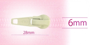 6 mm coil, spiral zipper slider, for flat coil, light greenish gray