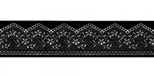  Sissekootud pitsimustriga kaunistuspael 35mm, Art.35710FC, värv must hõbedaga