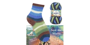 Villasisaldusega sokilõng, sinised-rohekad-valged-pruunikad toonid