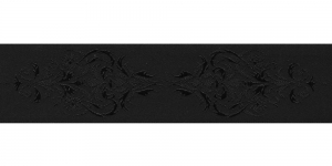 Jacquard satin ribbon, 38 mm, Art.38969, color: Black