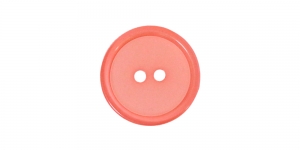 Kahe auguga läbipaistev plastiknööp, lõheroosa, 15mm/24L, SJ56/222B