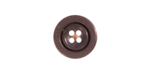 Tumepruun, läbikumav, nelja auguga plastiknööp, 20mm, 32L