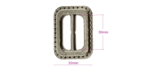 Plastic buckle 49 x 35 mm for belt width 30 mm, old silver shine