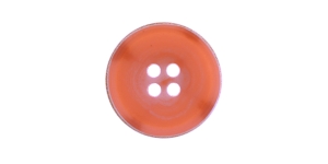 Korallroosakirju, heleda servaga, nelja auguga plastiknööp, 23mm, 36L