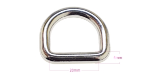 D-кольцо, блестящее полукольцо 28 мм x 25 мм для ремня шириной 20 мм