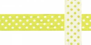 AB109 Täpimustriga kaunistuspael 25mm/ Art.25750 /helerohelisel taustal /jacquard/ribbon/trims/koristenauha/Лента декоративная