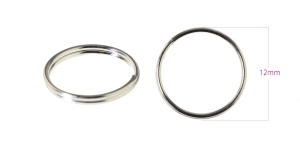 Split ring, key ring, ø12 mm, 0,7 mm, plating: nickel