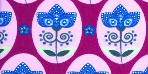 Puuvillane elastaaniga trikookangas kangas Roosa, kirju mustriga 