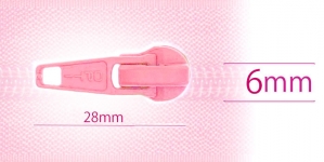 6 mm coil, spiral zipper slider, for flat coil, pink