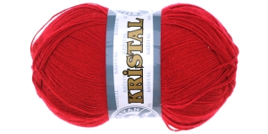 Akrüüllõng Kristal; Värv 34 (Tumedam punane), Kristal Yarn; Colour 34 (Dark Red), Madame Tricote