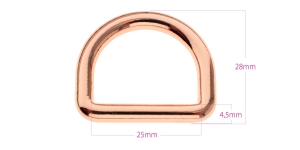 D-кольцо, блестящее полукольцо 34 мм x 29 мм для ремня шириной 25 мм