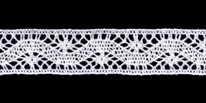 Puuvillane vahepits 3599-01 laiusega 3,2cm, Värv Valge 