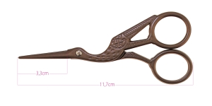 Vintage Style Stork Scissors, 11,5 cm, plated: old brass