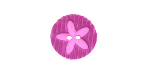 Fuksiaroosa, kahe auguga plastiknööp, 22mm, 34L