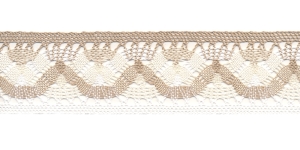 Puuvillane pits laiusega 5,5 cm, linabeež valgega