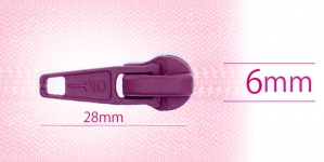 6 mm coil, spiral zipper slider, for flat coil, dark violet