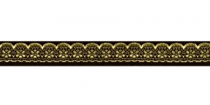 	Sissekootud pitsimustriga kaunistuspael 16mm, Art.16713FC, värv must kuldsega