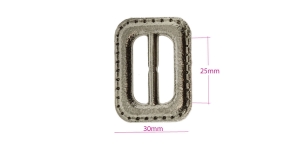 Plastic buckle 40 x 30 mm for belt width 25 mm, old silver shine