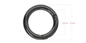 Karabiinhaak 37mm, ava ø28 mm, pinnatud: hematiithall, poleeritud läige