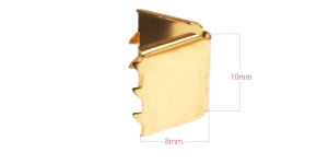 Kokoonpuristettava metallinen hihnakärki hihnalle leveydella 1 cm, pinnoite:lämmin kultainen