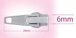 6 mm coil, spiral zipper slider, for flat coil, light warm gray