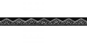 	Sissekootud pitsimustriga kaunistuspael 16mm, Art.16710FC, värv must hõbedaga
