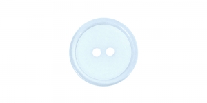 Kahe auguga läbipaistev plastiknööp, hele hallikassinine, 15mm/24L, SOO5/222B