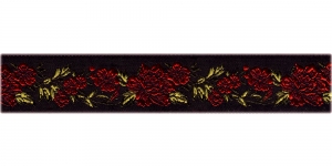 	Roosimustriga dekoratiivpael laiusega 25 mm, Art.25096FC, värv V4, punane mustal taustal