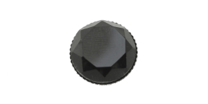 Must, hõbedase ümbrise ja kannaga metallnööp, 15mm, 24L