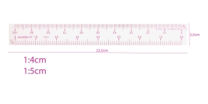 1:5 and 1:4 cm Transparent Scale Ruler, Kearing #8502