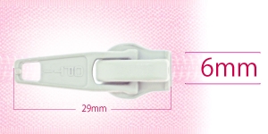 6 mm coil, spiral zipper slider, for flat coil, light greyish green