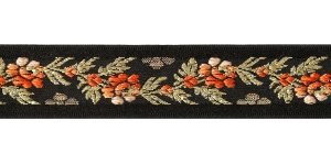 Mustal paelal oranžid roosid (kuldniidiga)