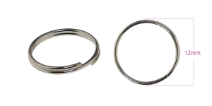 Hematite Split rings, key rings, ø12 mm, 0,7 mm, plating: gunmetal grey