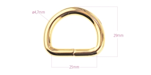 D-кольцо, блестящее полукольцо 34 мм x 29 мм для ремня шириной 25 мм