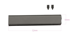 Screw-fastened metal strap tip for a strap with a width of 50-52mm, plating: gunmetal