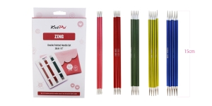 Набор спиц для носков, Knit Pro Zing, 15 см, 47421