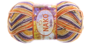 Villasisaldusega sokilõng, oranži-, kollase-, lilla-, valgekirju