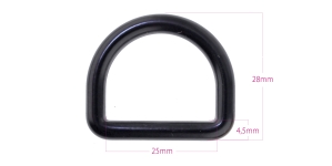 D-кольцо, блестящее полукольцо 34 мм x 29 мм для ремня шириной 25 мм