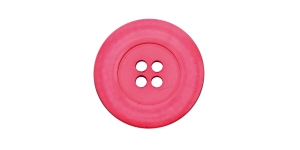 Tumedam roosakaspunane, läbipaistev, nelja auguga plastiknööp, 34mm, 50L